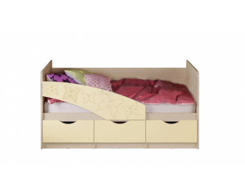 Кровать детская ''Бабочки'' 160*80 Ваниль